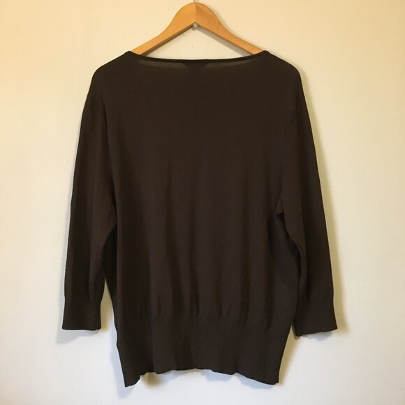 Nygard Collection Rayon High Banded Waist Bead + Lace Collared Top - Picture 2 of 16